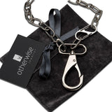 Chunky Industrial Lobster Clasp Necklace, Bold Silver Tone Chain Choker