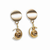 Gold-plated pendant earrings with swarovski stones in colorado topaz color