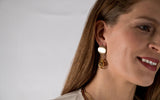 Gold-plated pendant earrings with swarovski stones in colorado topaz color