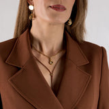 Gold-plated pendant earrings with swarovski stones in colorado topaz color