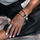 Silver Stirrup Leather Cuff