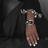 Silver Stirrup Leather Cuff