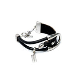 Silver Stirrup Leather Cuff