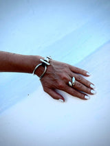 Silver Stirrup Leather Cuff