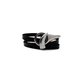 Bold stacked bracelets set, layered leather and metal cuffs for everyday look
