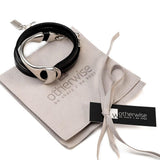Bold stacked bracelets set, layered leather and metal cuffs for everyday look