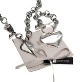 Silver heart-shaped necklace on a white background with 'otherwise' branding.