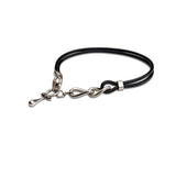 Bold leather and chain collar necklace