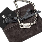 Silver ID Tag Chain Choker