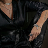 Silver ID Tag Chain Choker