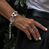 Oversized nautical link bracelet, Chunky anchor marine link cuff