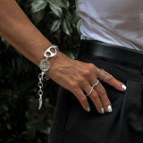 Oversized nautical link bracelet, Chunky anchor marine link cuff