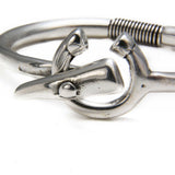 Silver-plated stackable metal bangle, cuff bracelet for layering and stacking