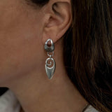 Oval Tribal Silver Earrings