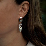 Oval Tribal Silver Earrings