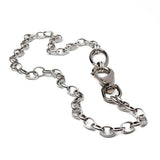 Long necklace with chunky industrial style lobster clasp, bold wrap necklace with large bolt closure