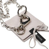 Long necklace with chunky industrial style lobster clasp, bold wrap necklace with large bolt closure
