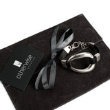 Black leather and metal bracelet, edgy standout cuff for a rock style look, unisex