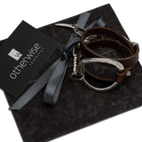 Unique wrap leather bracelet in standout uno de 50 style, edgy statement cuff