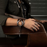 Unique wrap leather bracelet in standout uno de 50 style, edgy statement cuff