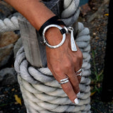Bold wrap leather bracelet in standout unode50 style, edgy statement cuff