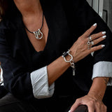 Large shackle necklace bracelet and ring set, uno de 50 style horseshoe jewelry, u bolt jewelry set