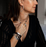 Silver Geometric Drop Earrings