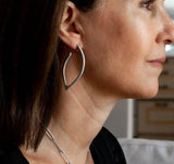 Silver Geometric Drop Earrings