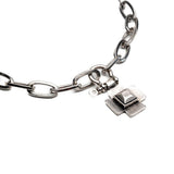 Brutalist Chunky Steel Chain set, Textured Cross Necklace and bracelet, Unisex U-Bolt Shackle Pendant set