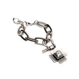 Brutalist Chunky Steel Chain set, Textured Cross Necklace and bracelet, Unisex U-Bolt Shackle Pendant set