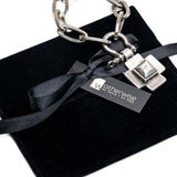 Brutalist Chunky Steel Chain set, Textured Cross Necklace and bracelet, Unisex U-Bolt Shackle Pendant set