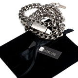 Bold triple wrap anklet can also be worn as bracelet or necklace, Adjustable Stainless Steel Chain body jewelry