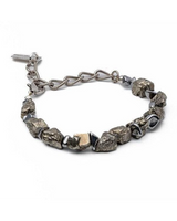 Bracelet with natural stone beads on a white background