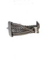 Bold chunky snake chains bracelet in antique silver, featuring intertwined stainless steel chains for an edgy look.