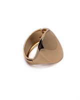 Honey Gold geometric cuff bracelet with a smooth finish and sculpted shape, designed for a bold, edgy look.