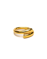 Gold ring on a white background