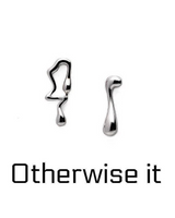 Two small polished silver-toned metal earrings shown on a plain white background, with the text 'Otherwise it' printed below in black.