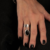 Adjustable silver resin ring