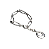 Stainless Steel anklet with a wavy oval link chain and a shiny teardrop pendant, featuring a secure lobster claw clasp.