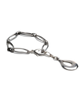 Stainless Steel Teardrop Anklet featuring a wavy oval link chain and a bold teardrop pendant, shiny silver finish.