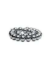 Chunky hematite beaded wrap bracelet with 12mm dark gray stones and sleek silver accents, ideal for stacking.