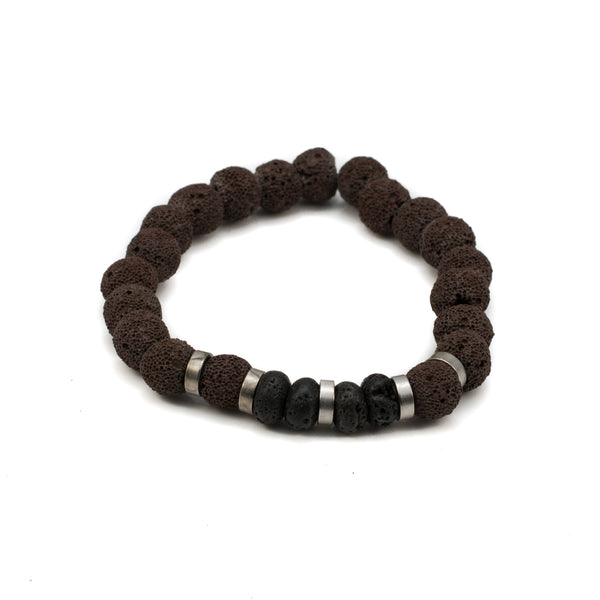 Black lava stone bracelet (BR-136)