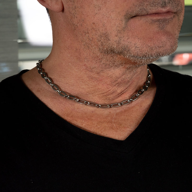 Male Casual everyday Necklace, Minimal Stainless steel chain necklace, Men’s streetwear necklace (M-7051)