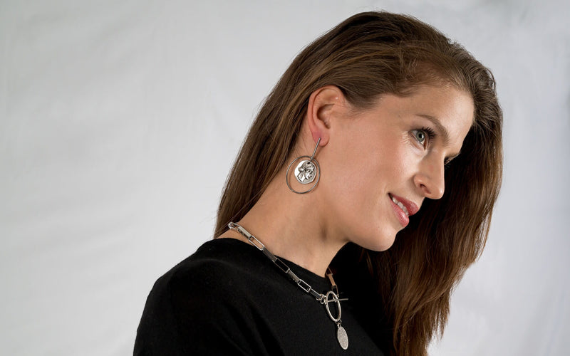 Greek coin earrings (E-4021)