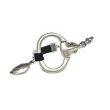 Unode50 style bracelet, Standout black leather and horsebit metal, Equestrian cuff bracelet