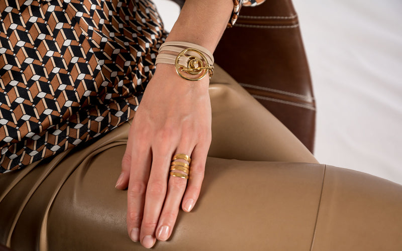 Gold-plated metal ring (R-2046)