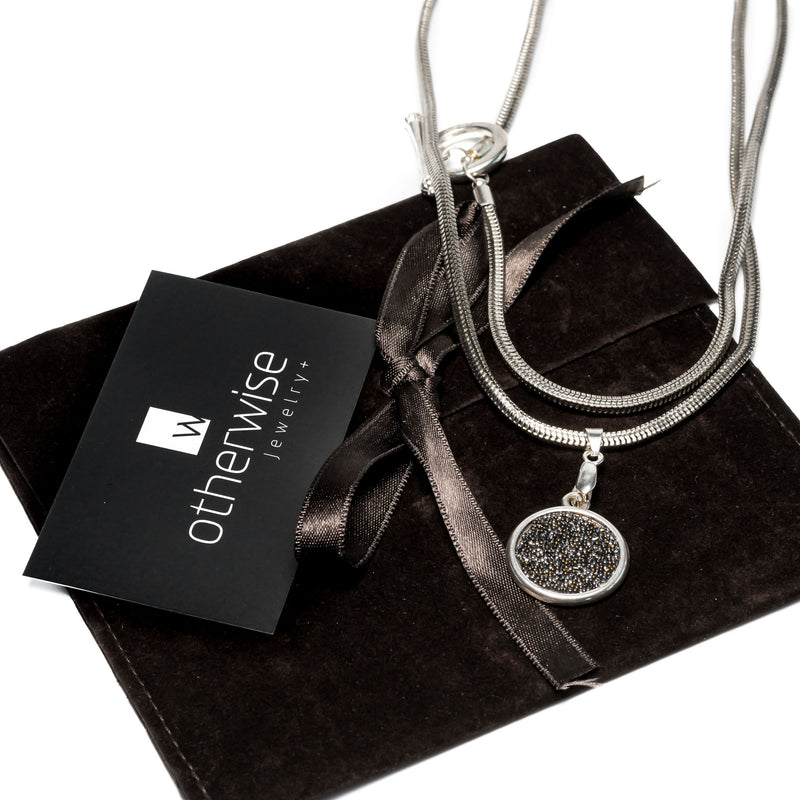 Necklace - Necklace With Sparkling Silver Strass Element (NC-1045)