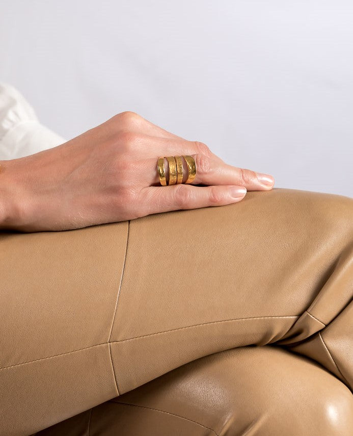 Gold-plated metal ring (R-2046)