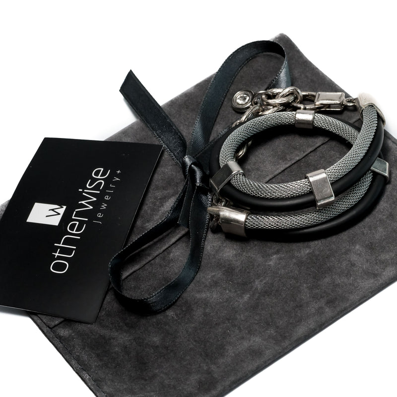 Bracelet - Double Silicone Bracelet And Chain (BR-109)