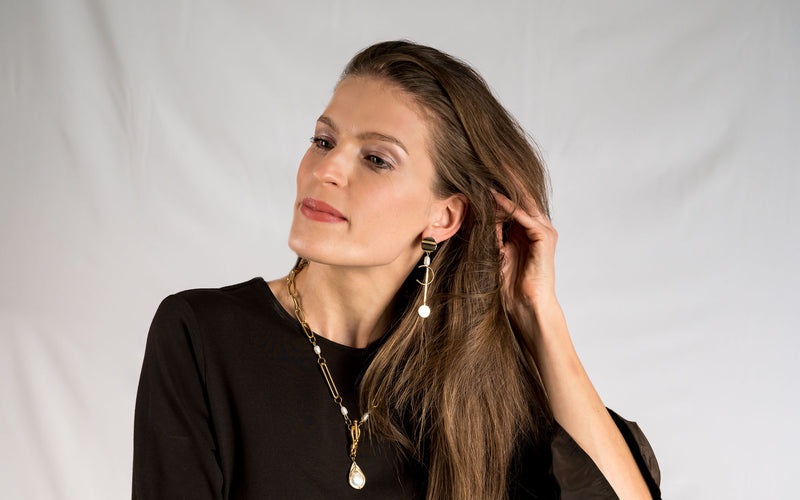 Chain necklace with pearl pendant (NC-1112)